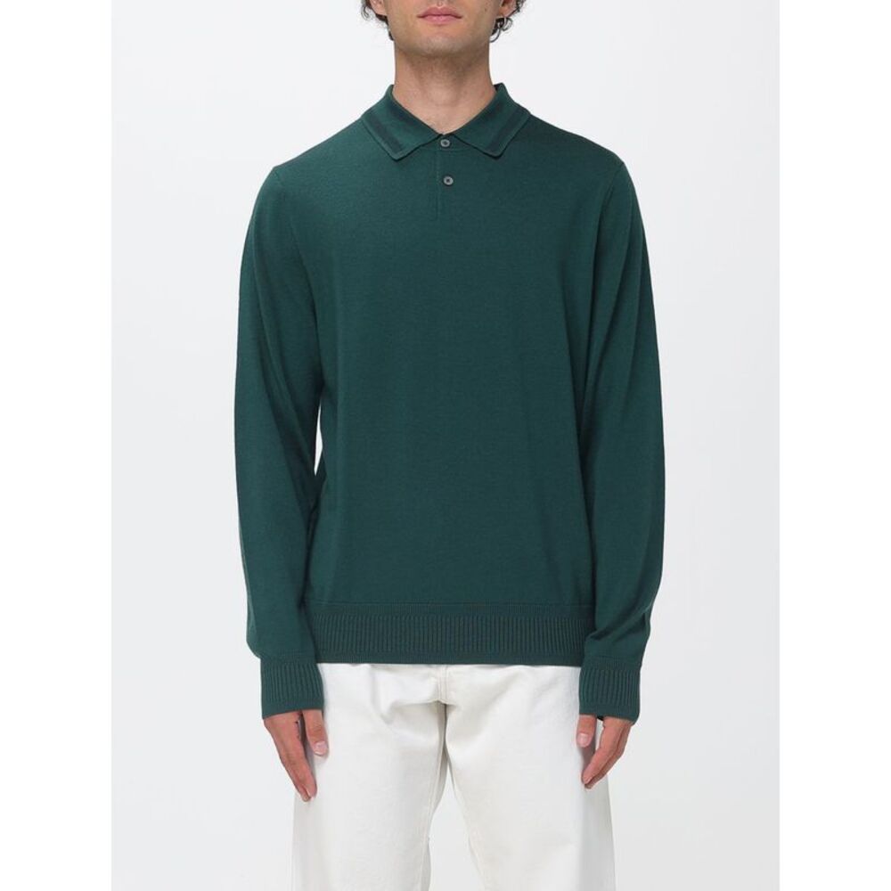 Paul Smith Men Paul Smith Long-Sleeved Knit Polo In Pure Merino Wool